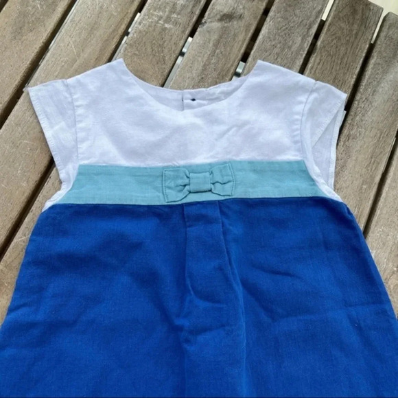 Dress pants Cyrillus 18/24 months linen white blue - Picture 3 of 3